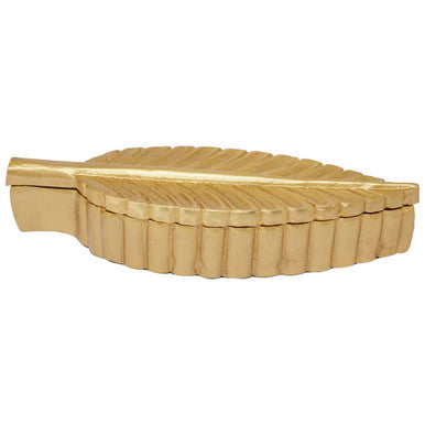 Prato Gold Finish Plume Box