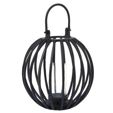Aura Large Matte Black Finish Lantern - Image 3