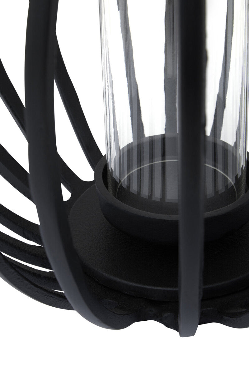 Aura Large Matte Black Finish Lantern