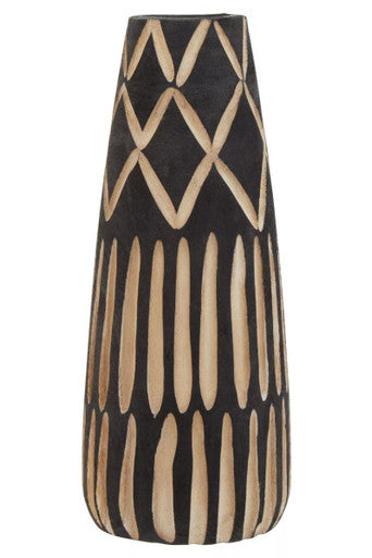 Arlo Small Engraved Wooden Vase - Image 2