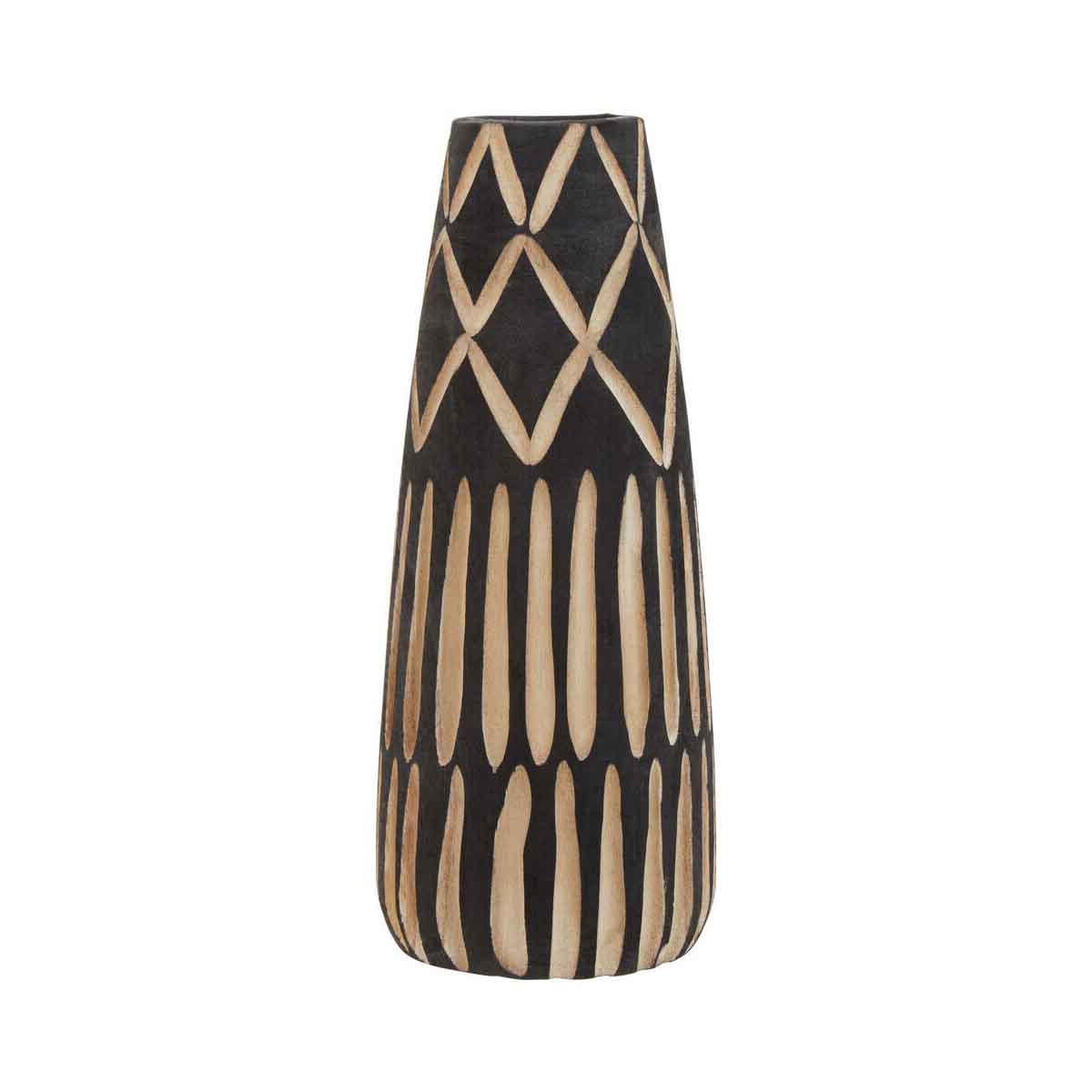 Arlo Small Engraved Wooden Vase.