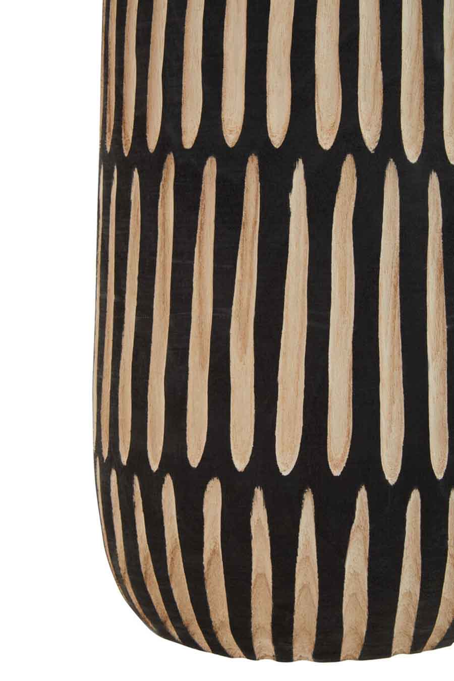 Arlo Large Natural And Black Wooden Vase