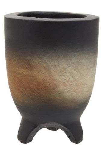 Arlo Large Wooden Black Ombre Planter