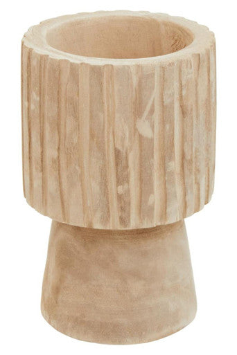 Arlo Engraved Wooden Vase