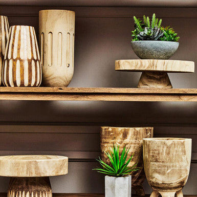 Arlo Natural Engraved Wooden Vase - Image 3