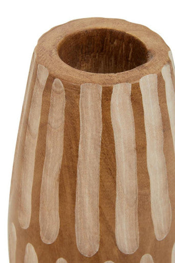Arlo Small Brown And Natural Wooden Vase