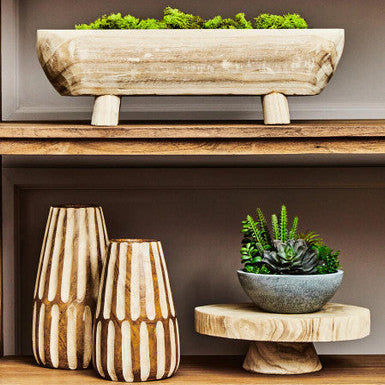 Arlo Large Wooden Engraved Vase - Image 3