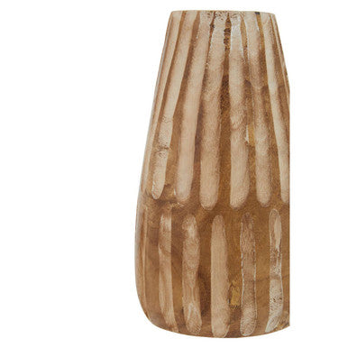 Arlo Large Wooden Engraved Vase - Image 6