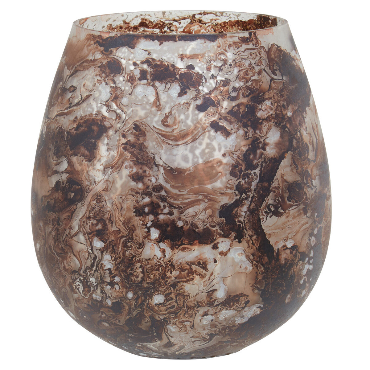 Garan Brown Marble Effect Large Candle Holder
