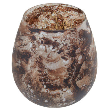 Garan Brown Marble Effect Large Candle Holder