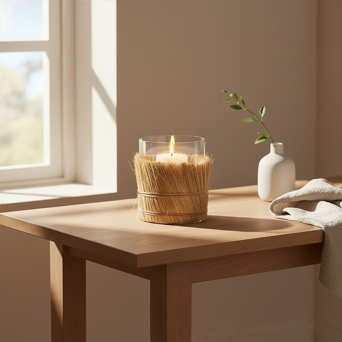 Kuta Natural Medium Candle Holder