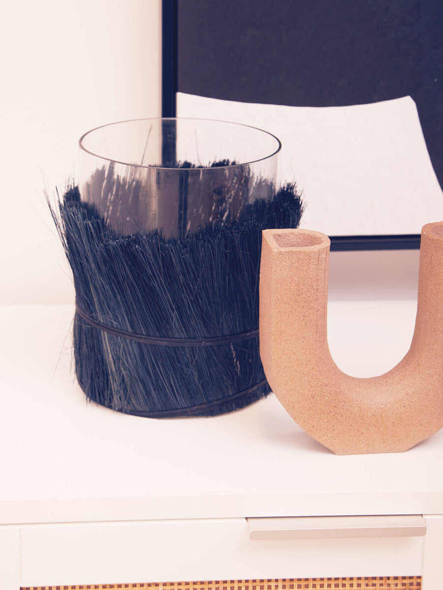 Kuta Black Large Candle Holder