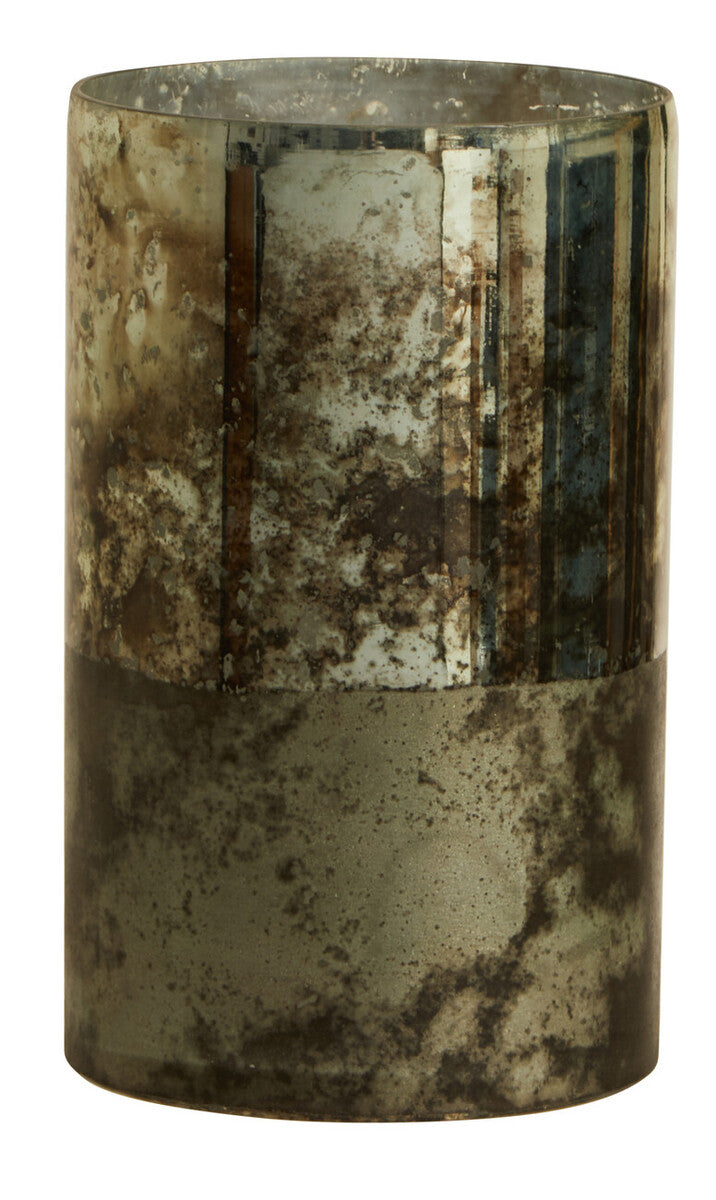 Cylindrical metallic object with a textured surface on a white background