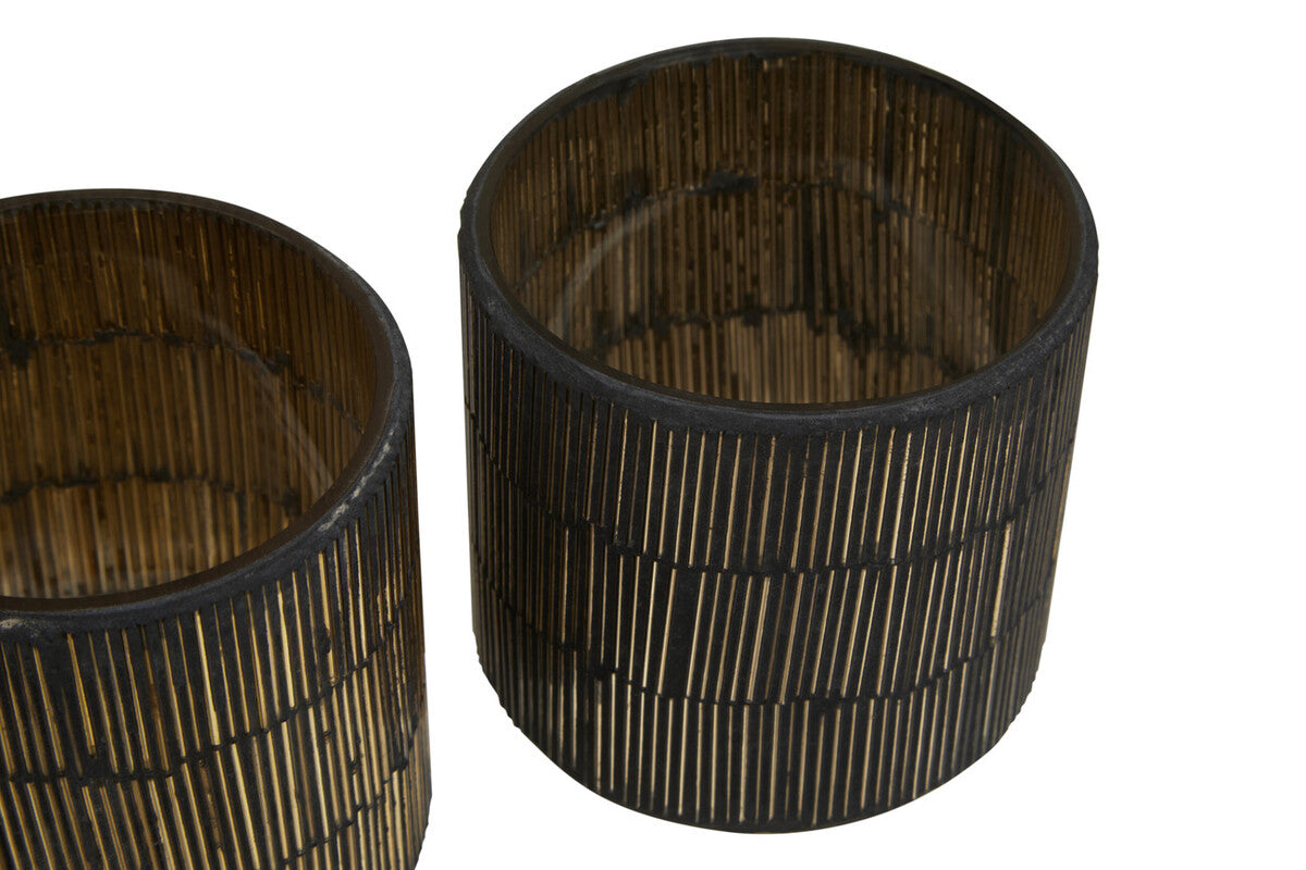 Gaia Set Of 3 Mosaic Tealight Holders