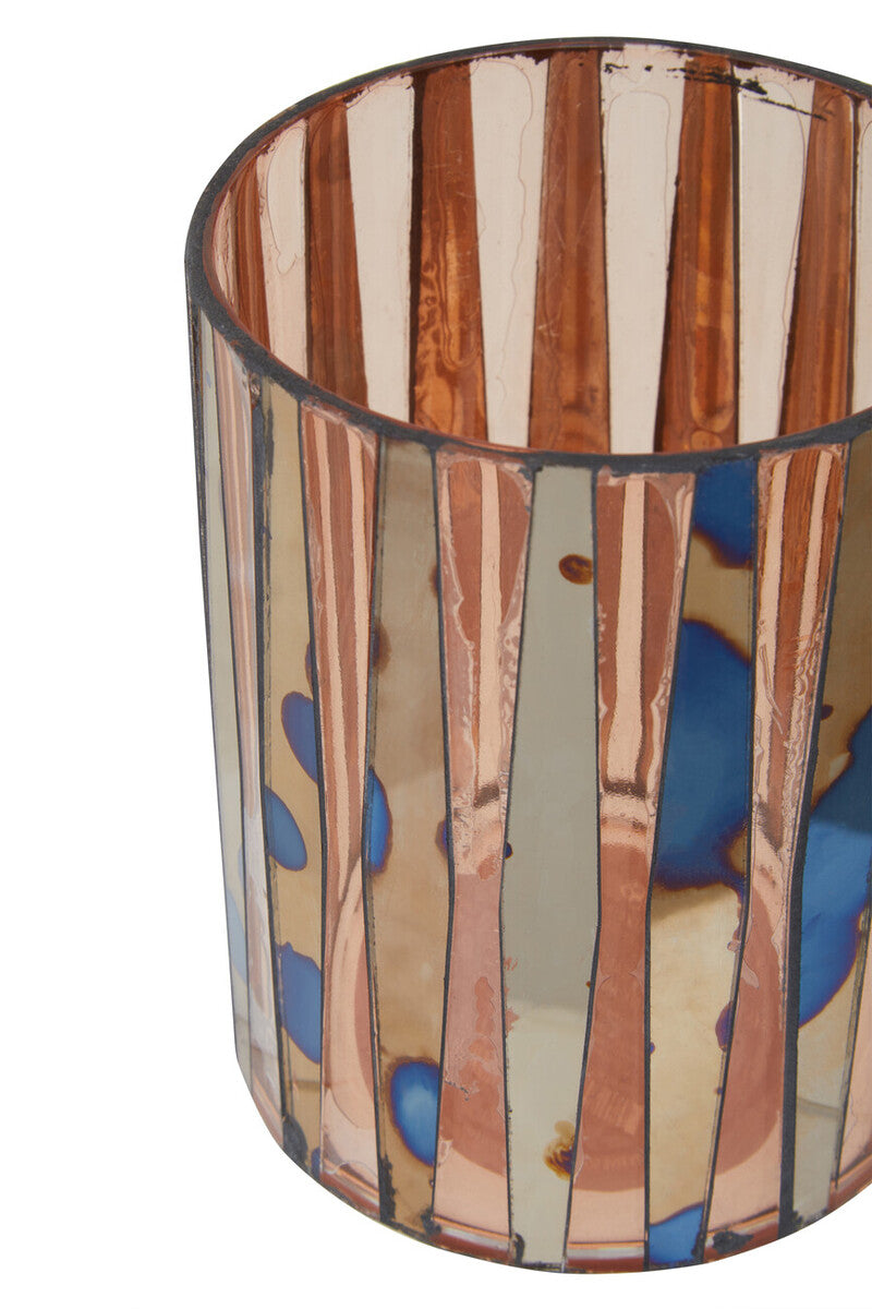 Gaia Pink Mosaic Small Candle Holder
