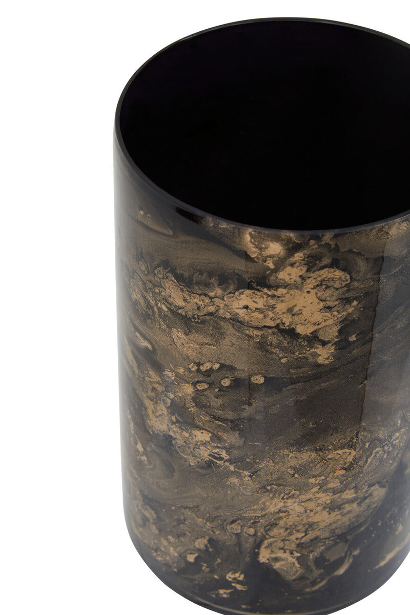 Gaia Black And Gold Large Candle Holder