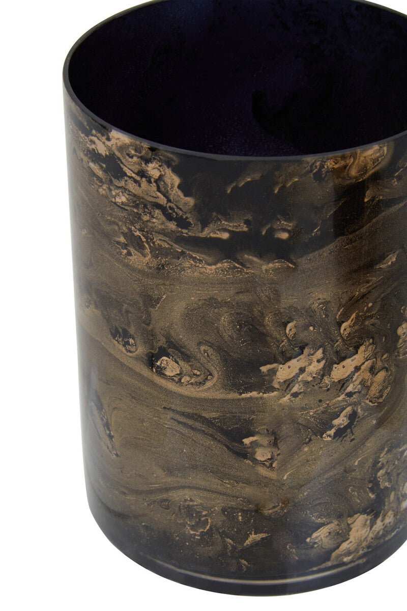Gaia Black And Gold Small Candle Holder