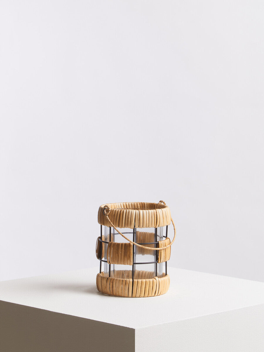 Kuta Natural And Black Small Lantern