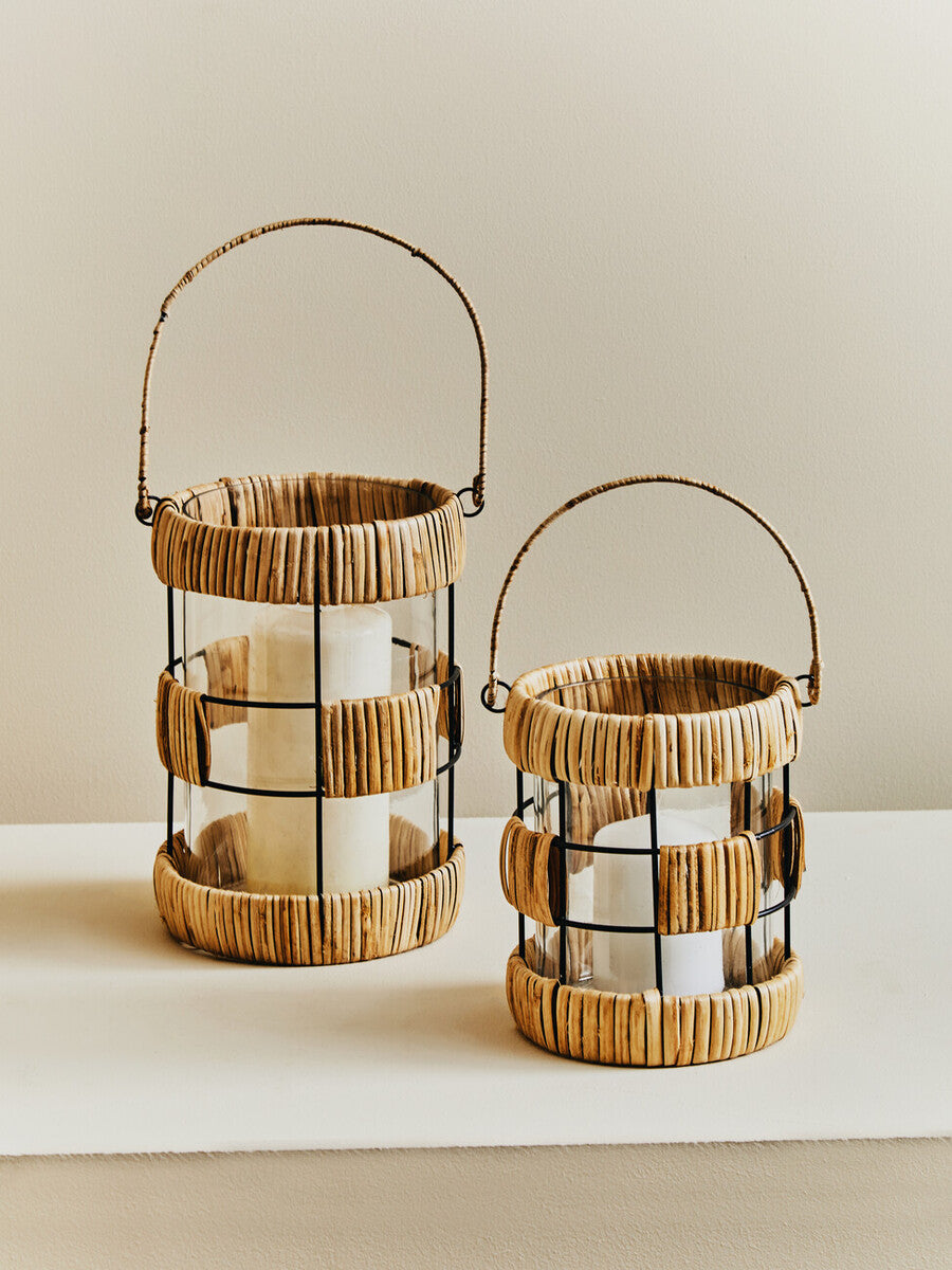 Kuta Natural And Black Small Lantern