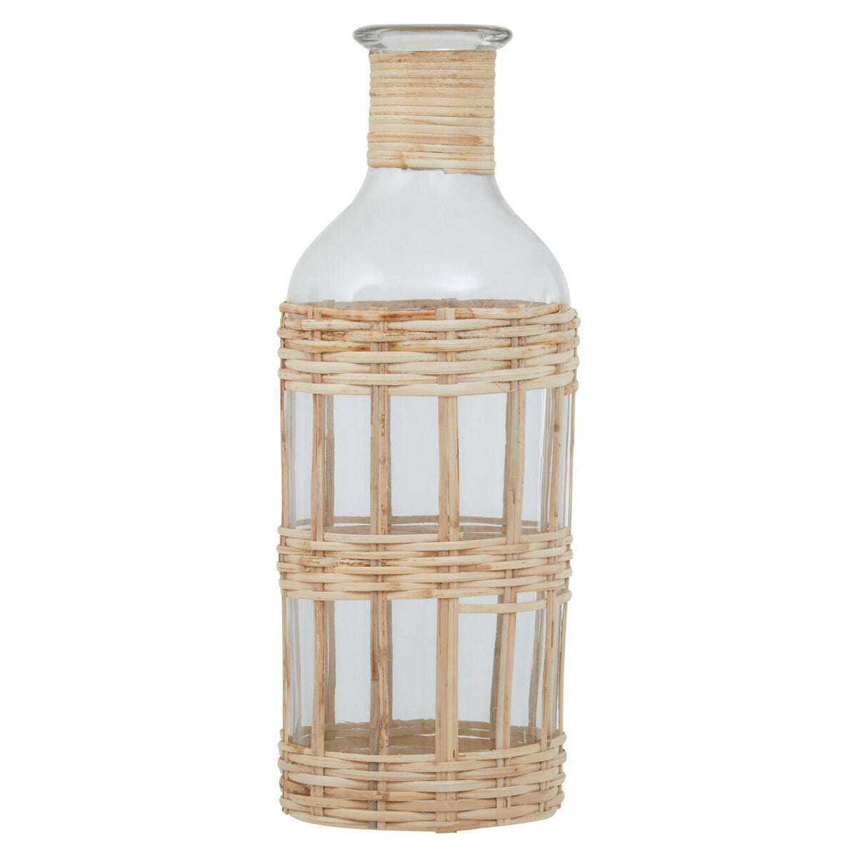Kuta Natural Cane and Glass Large Vase