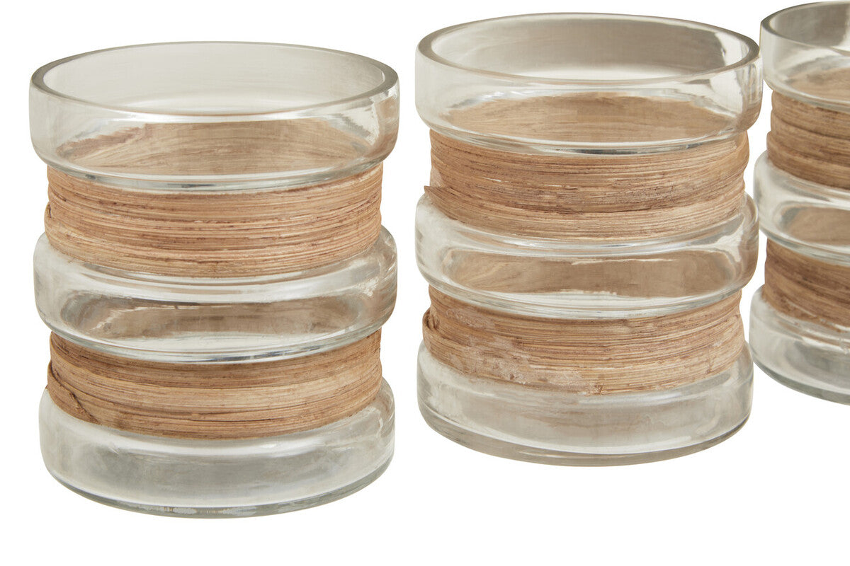 Kuta Set Of 3 Natural Tealight Holders