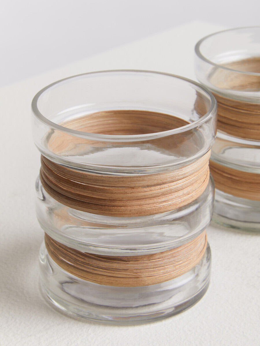 Kuta Set Of 3 Natural Tealight Holders