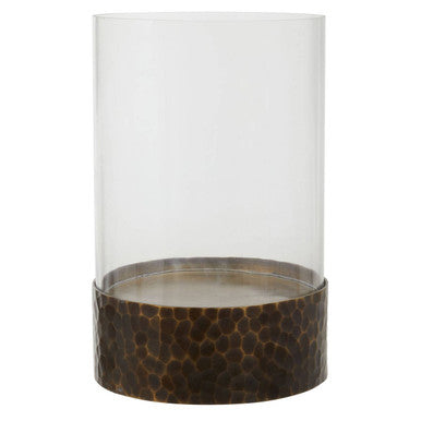 Akola Large Antique Gold Candle Holder