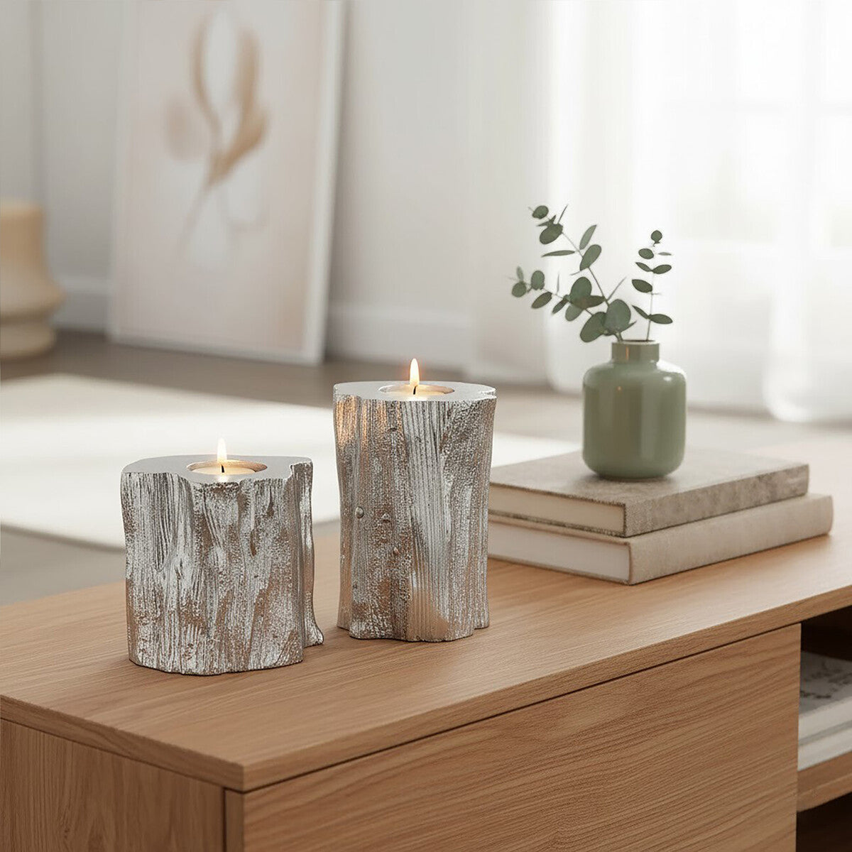 Akola Set Of Two Silver Tealight Holders - Image 2