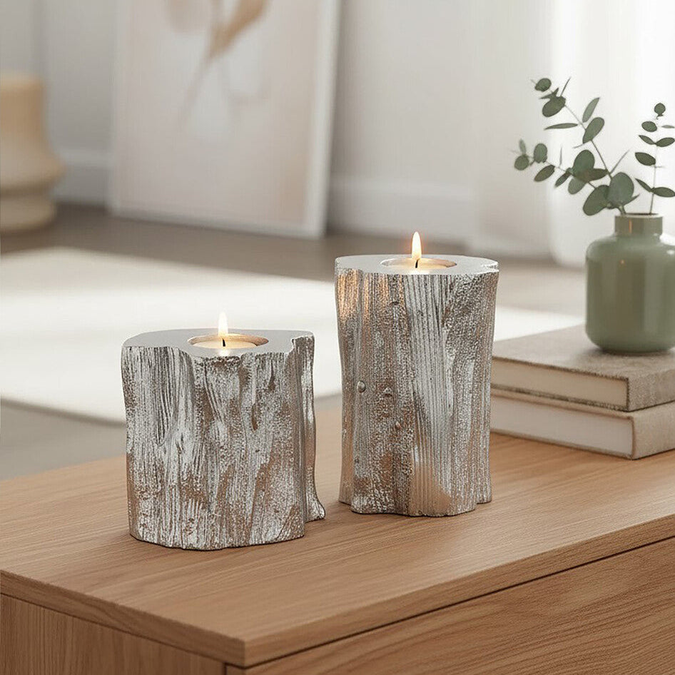 Akola Set Of Two Silver Tealight Holders - Image 2