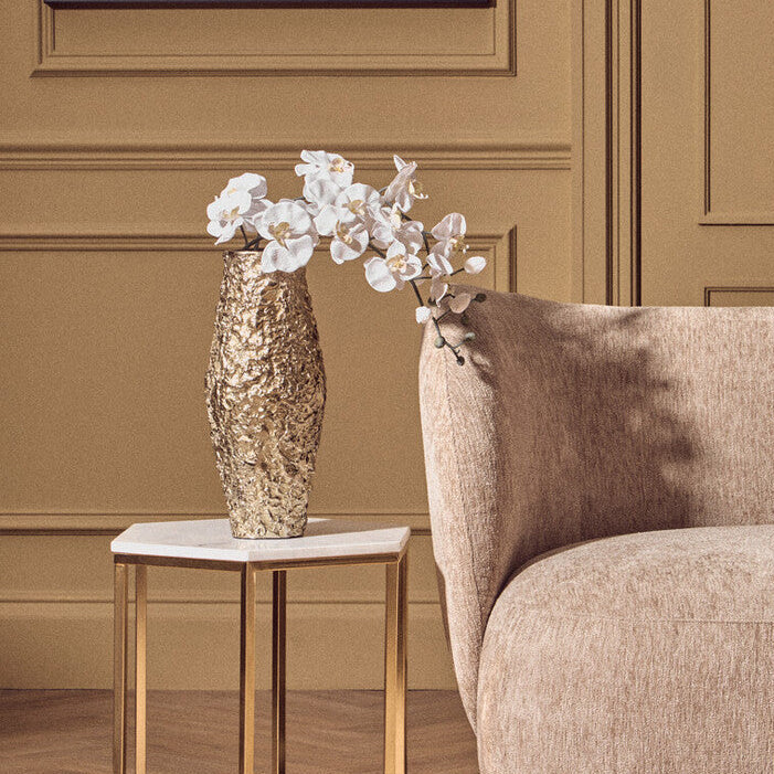 Akola Gold Textured Small Metal Vase