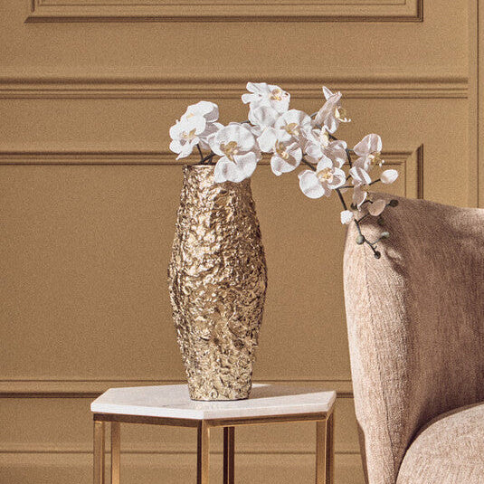 Akola Gold Textured Small Metal Vase