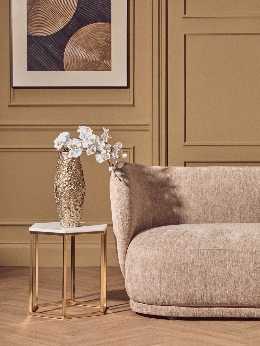 Akola Gold Textured Small Metal Vase - Image 3