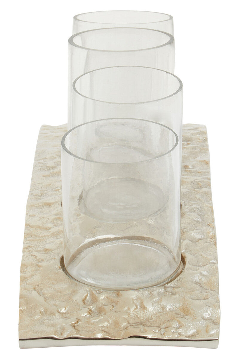 Akola Antique Gold and Glass Tealight Holder - Image 4