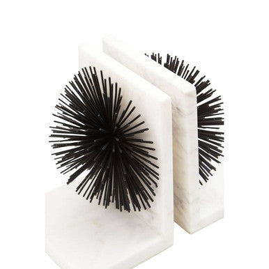 Mirano Set Of Two Black Finish Starburst Bookends - Image 8