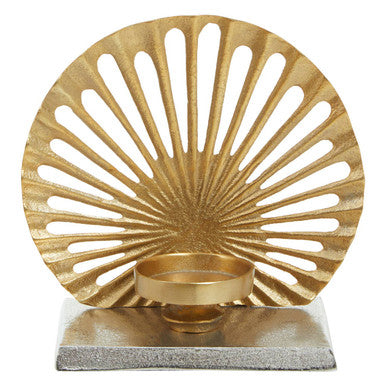 Dion Small Two Toned Silver and Gold Finish Candle Holder - Image 6