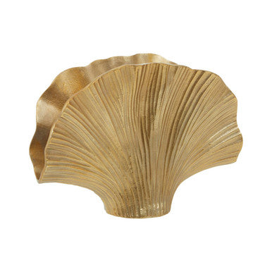 Danna Large Gold Finish Ginkgo Vase