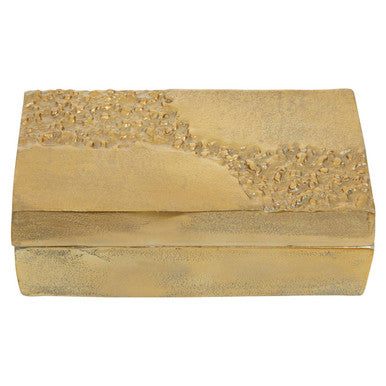 Dante Gold Finish Textured Trinket Box