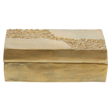 Dante Gold Finish Textured Trinket Box