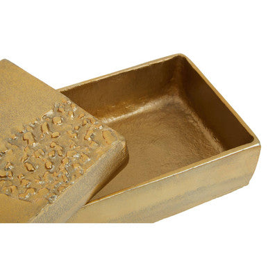 Dante Gold Finish Textured Trinket Box