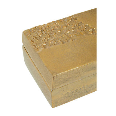 Dante Gold Finish Textured Trinket Box