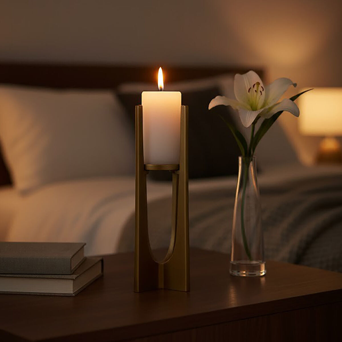 Dante Small Gold Finish Candle Holder - Image 2