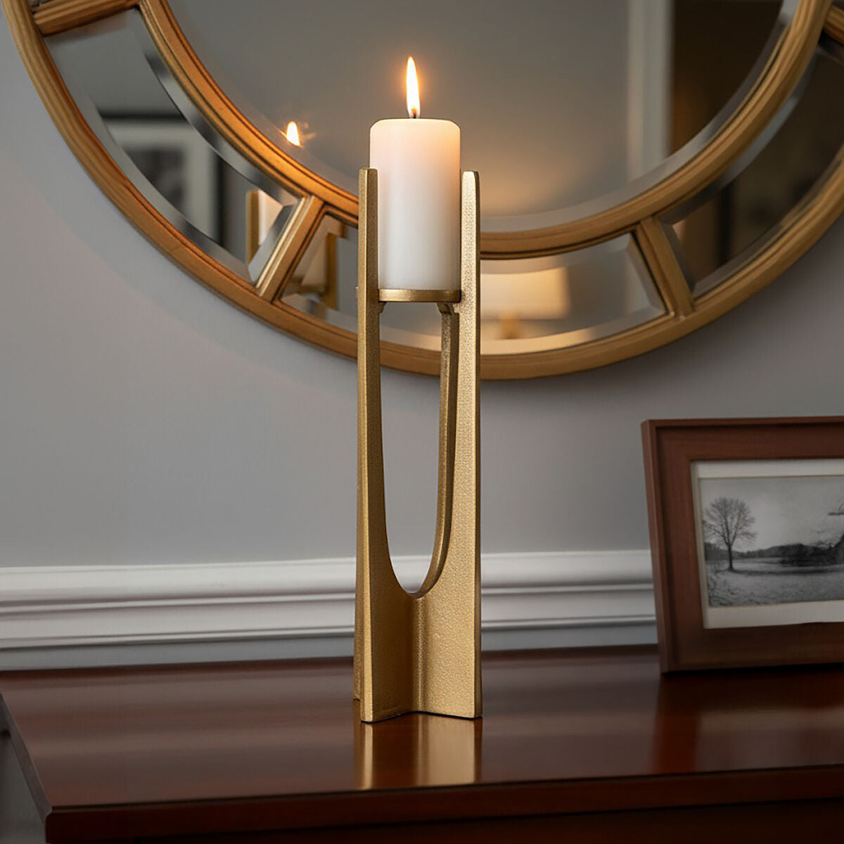 Dante Large Gold Finish Candle Holder - Image 2