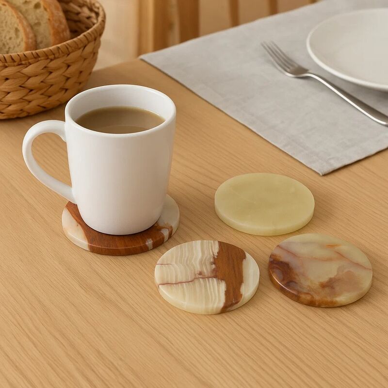 Oleena Set Of Four Onyx Coasters