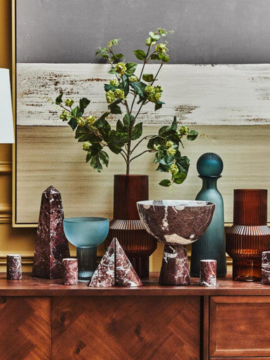 Salmo Set Of Two Red Marble Bookends