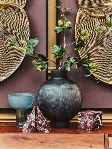 Salmo Set Of Two Red Marble Bookends