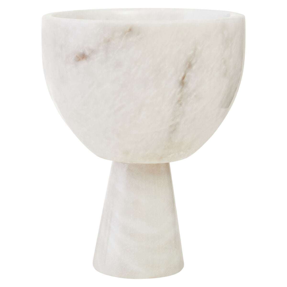 Salmo Small White Marble Pedestal Bowl