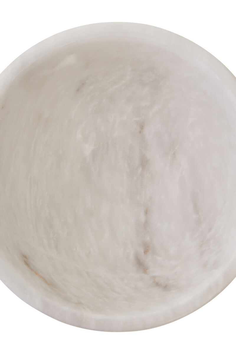 Salmo Small White Marble Pedestal Bowl