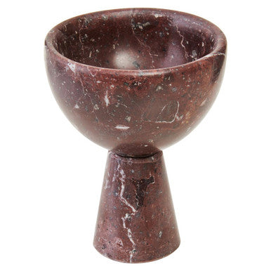 Salmo Small Red Marble Pedestal Bowl