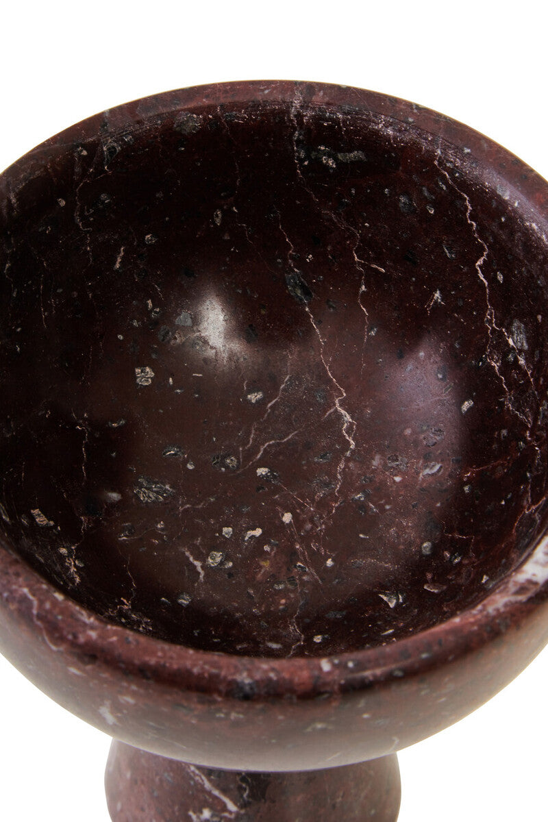 Salmo Small Red Marble Pedestal Bowl