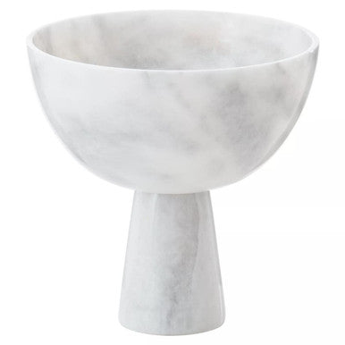 Salmo Large White Marble Pedestal Bowl